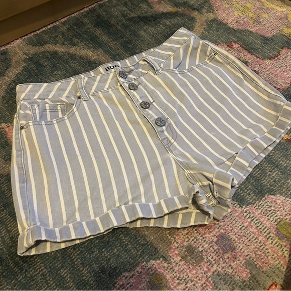 BDG Pants - BDG super high rise foxy striped jean shorts- size 31- 100% cotton